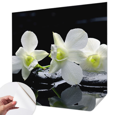 Fotobehang babykamer Bloemen en stenen