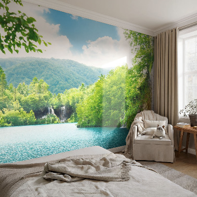 Foto behang voor de keuken Natuurlijke waterval