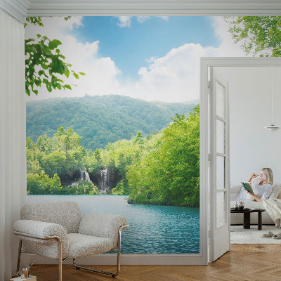 Foto behang voor de keuken Natuurlijke waterval