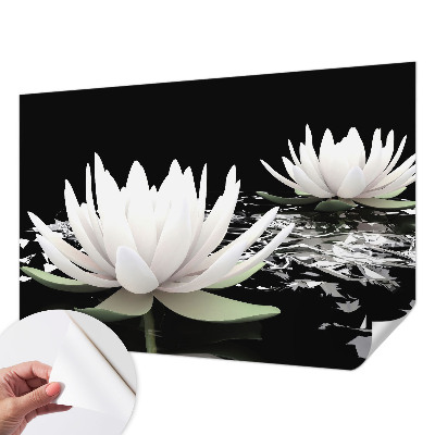 Fotobehang tienerkamer met waterbloemen als motief