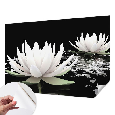 Fotobehang tienerkamer met waterbloemen als motief
