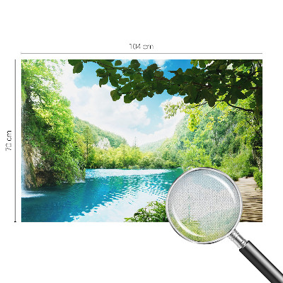Zelfklevend fotobehang op maat met een natuurlijk oase-design