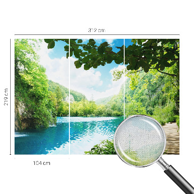 Zelfklevend fotobehang op maat met een natuurlijk oase-design