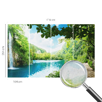 Zelfklevend fotobehang op maat met een natuurlijk oase-design