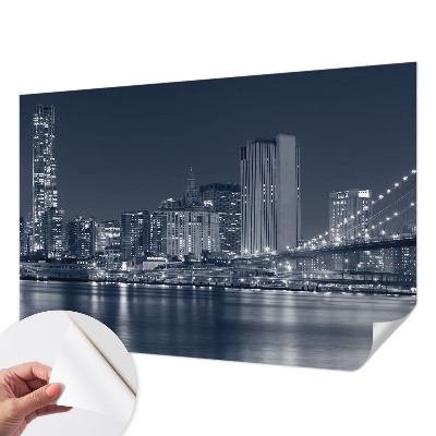Fotobehang voor kinderkamer met een ontwerp van een nachtstad