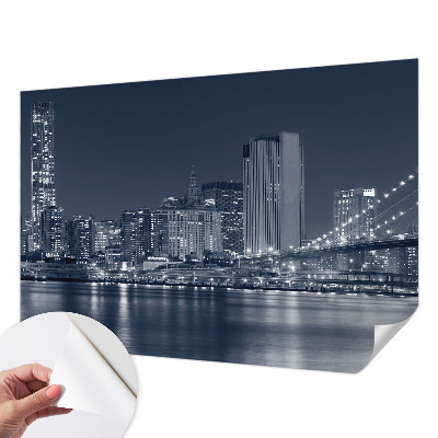 Fotobehang voor kinderkamer met een ontwerp van een nachtstad