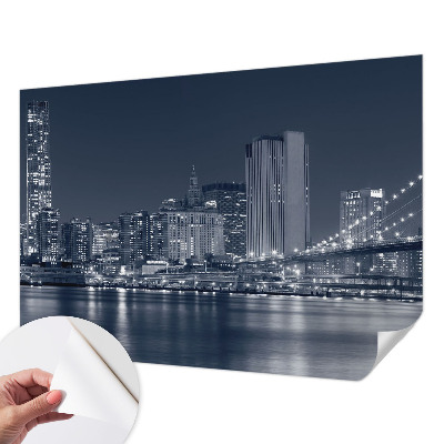 Fotobehang voor kinderkamer met een ontwerp van een nachtstad
