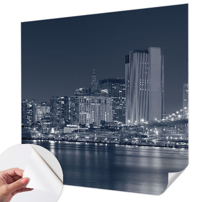 Fotobehang voor kinderkamer met een ontwerp van een nachtstad
