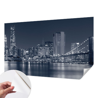 Fotobehang voor kinderkamer met een ontwerp van een nachtstad