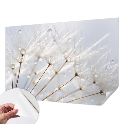 Fotobehang voor de kinderkamer met roze paardenbloemen