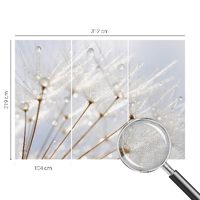 Fotobehang voor de kinderkamer met roze paardenbloemen
