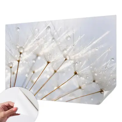 Fotobehang voor de kinderkamer met roze paardenbloemen