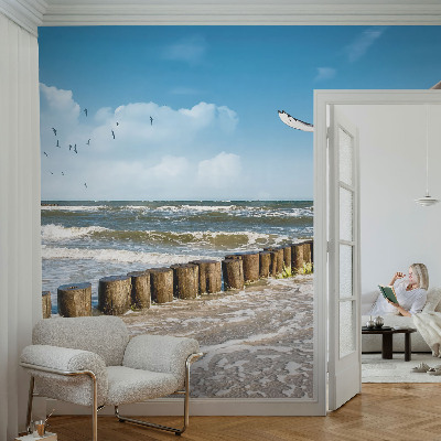 Fotobehang tienerkamer met een kustlandschap