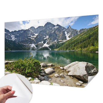 Zelfklevend fotobehang met print van een bergmeer
