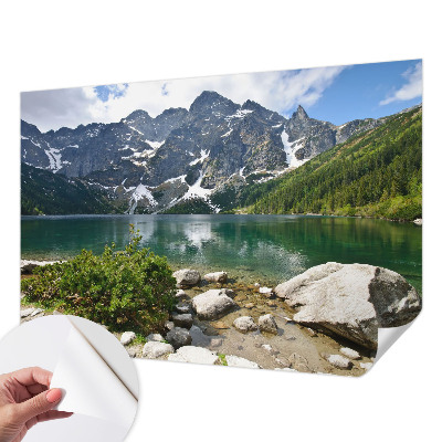 Zelfklevend fotobehang met print van een bergmeer