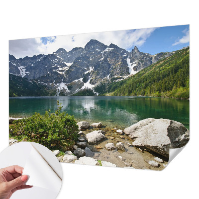 Zelfklevend fotobehang met print van een bergmeer
