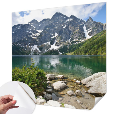 Zelfklevend fotobehang met print van een bergmeer