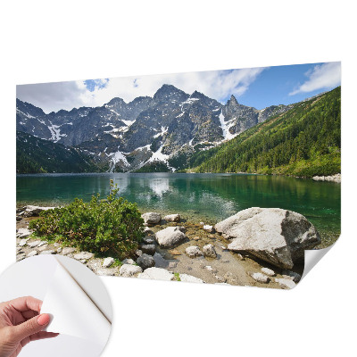 Zelfklevend fotobehang met print van een bergmeer