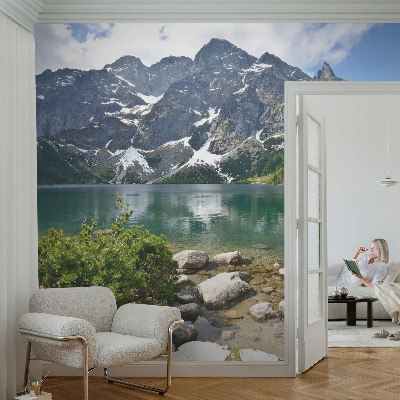Zelfklevend fotobehang met print van een bergmeer