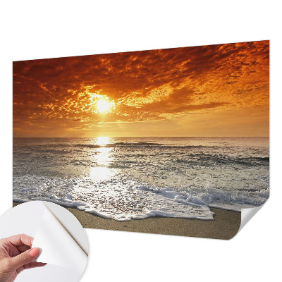 Zelfklevend fotobehang op maat met print van oceaangolven