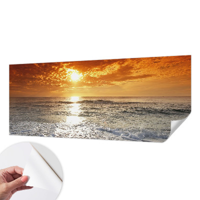 Zelfklevend fotobehang op maat met print van oceaangolven