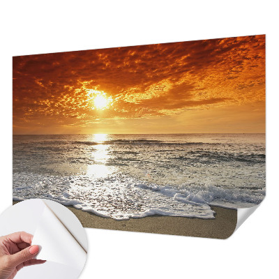Zelfklevend fotobehang op maat met print van oceaangolven