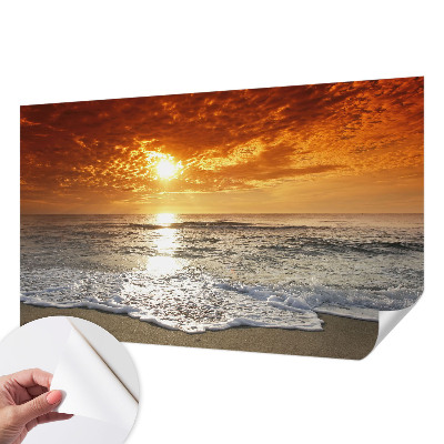 Zelfklevend fotobehang op maat met print van oceaangolven