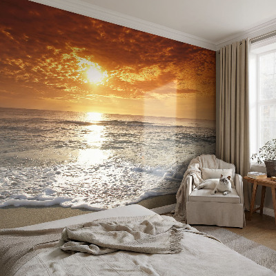 Zelfklevend fotobehang op maat met print van oceaangolven