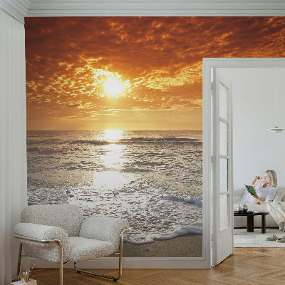 Zelfklevend fotobehang op maat met print van oceaangolven