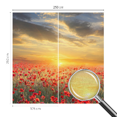 Fotobehang voor kinderkamer met het motief Papaverveld