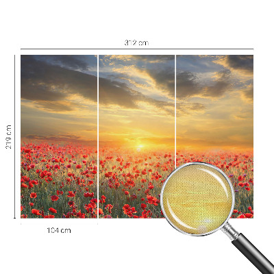 Fotobehang voor kinderkamer met het motief Papaverveld