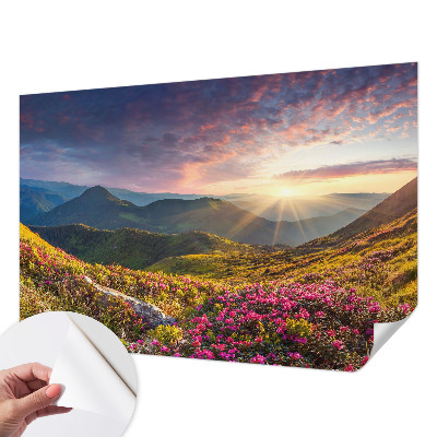 Fotobehang babykamer met bergpanorama
