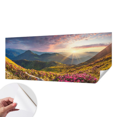 Fotobehang babykamer met bergpanorama