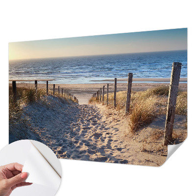 Zelfklevend fotobehang met het strandpad-motief