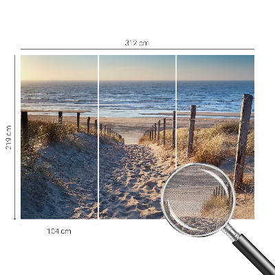 Zelfklevend fotobehang met het strandpad-motief