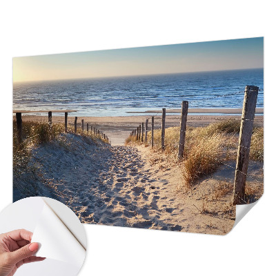 Zelfklevend fotobehang met het strandpad-motief