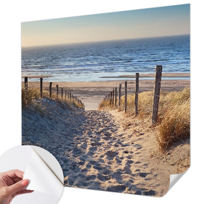 Zelfklevend fotobehang met het strandpad-motief