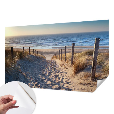 Zelfklevend fotobehang met het strandpad-motief