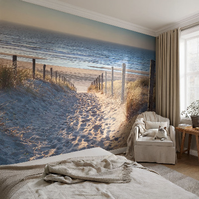 Zelfklevend fotobehang met het strandpad-motief