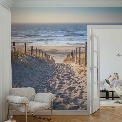 Zelfklevend fotobehang met het strandpad-motief