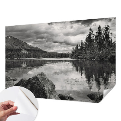 Zelfklevende behangsticker met bergpanorama