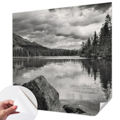 Zelfklevende behangsticker met bergpanorama