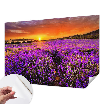 Fotobehang kinderkamer met een lavendelzonsondergang als ontwerp