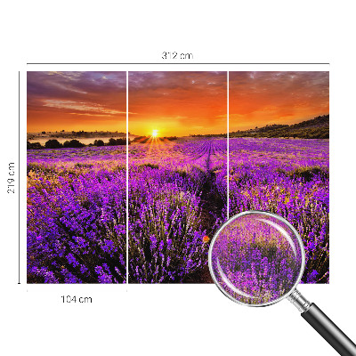 Fotobehang kinderkamer met een lavendelzonsondergang als ontwerp
