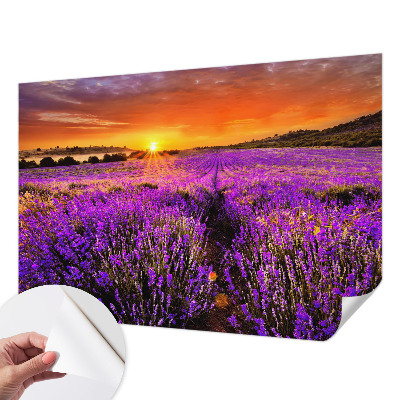 Fotobehang kinderkamer met een lavendelzonsondergang als ontwerp