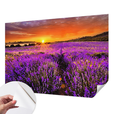 Fotobehang kinderkamer met een lavendelzonsondergang als ontwerp