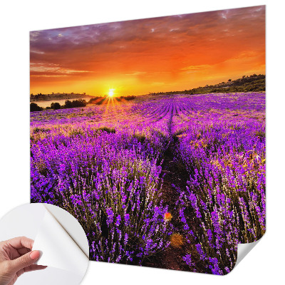 Fotobehang kinderkamer met een lavendelzonsondergang als ontwerp