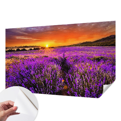 Fotobehang kinderkamer met een lavendelzonsondergang als ontwerp