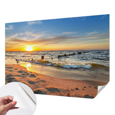 Foto behang voor de kinderkamer Zonsondergang op het strand