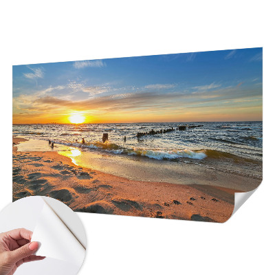 Foto behang voor de kinderkamer Zonsondergang op het strand